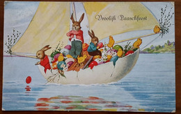 Hares In An Egg Used As A Boat, - Pascua