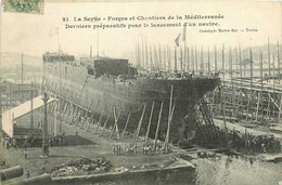 La Seyne * Forges Et Chantiers De La Méditerranée * Derniers Préparatifs Pour Le Lancement D'un Navire * Bateau - La Seyne-sur-Mer