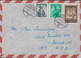 1955. ÖSTERREICH. Cover With 70 G + 2,20 S Trachten + 1 S KATHOLISCHE KIRSCHENMUSIK To USA ... (Michel 1008+) - JF429095 - 1945-60 Covers