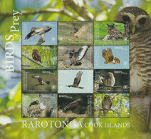 RAROTONGA Cook Islands  2018 - Oiseaux Rapaces, Aigles, Hiboux - 12 Val En Feuillet Neufs // Mnh - Cook