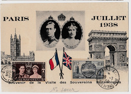 Carte Maximum  France N°400 Visite Des Souvenirs Britaniques. Palais De Weisminster 19/7/1939 -BE - 1930-1939