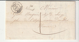 Lettre Avec Cursive "29 Uchaud" Gard Et Cachet Nîsmes/Nîmes, 1848 - 1801-1848: Voorlopers XIX