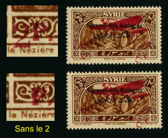 SYRIE - MANDAT FRANCAIS - YT PA 35 * - VARIETE SURCHARGE SANS LE CHIFFRE 2 - 2 TIMBRES NEUFS * - Airmail