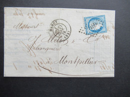 Frankreich 1875 Ceres Nr.51 Rautenstempel Nr.598 Nancy Gedruckter Faltbrief Borgon & Cie Rückseitig 3 Stempel - 1871-1875 Ceres