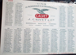 Calvet Vins De Bordeaux Et De Bourgogne Calendrier 1929 - Grand Format : 1921-40