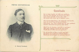 Themes Div-ref KK218- Poetes Contemporains - J Henry Constant - Poeme La  Lassitude - J Rippe Editeur - Limoges - - Ecrivains