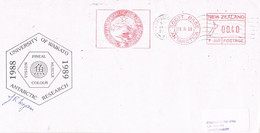 44080. Carta SCOTT BASE Antarctica 1988. New Zealand Research Antartida, University Waikato - Brieven En Documenten