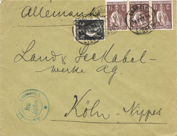 44085. Carta LISBOA (Portugal) 1915. Republica. Marca CENSURA, Aprobado. FREI GEGEBEN - Lettere