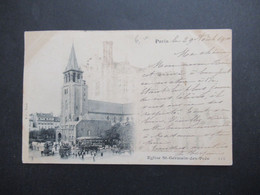 Frankreich 1900 AK Paris Eglise St. Germain Des Pres Frankiert Mit Sage Nr.84 Als Waagerechtes Paar - Churches