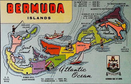 ►   BERMUDA Islands Carte Map 1954 - Bermuda