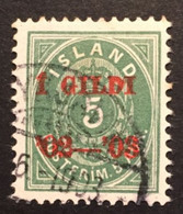 1902 - Islanda - Iceland - 5 Aur  Overprint - Used - A2 - Used Stamps