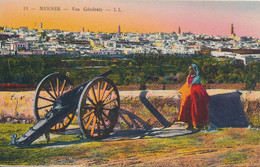 Maroc Meknes Vue Générale - édit. LL N° 13 Colorisée Circulée 1928 - Meknès