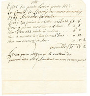 Facture De Boulangerie De Mai 1769 Au Comte De Lanoy ( De Lannoy ) - ... - 1799
