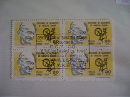 MAHATMA GANDHI (BRAZIL) - COURT WITH A STAMP COMMEMORATING THE CENTENARY OF BIRTH IN 1969 - Mahatma Gandhi