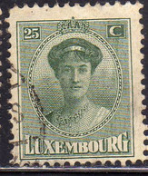 LUXEMBOURG LUSSEMBURGO 1921 1926 1922GRAND DUCHESS CHARLOTTE CENT. 25c  USED USATO OBLITERE' - 1921-27 Charlotte Frontansicht