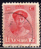 LUXEMBOURG LUSSEMBURGO 1921 1926 1922GRAND DUCHESS CHARLOTTE CENT. 30c  USED USATO OBLITERE' - 1921-27 Charlotte Front Side