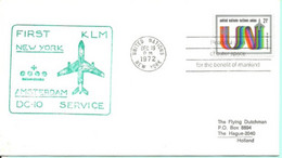 Premier Vol KLM  DC-10  De New-York à Amsterdam Le 17 Septembre 1973 Nations-unies - Otros & Sin Clasificación