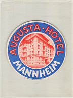 2882" ETICHETTA  ALBERGO AUGUSTA -HOTEL MANNHEIM (GERMANIA) MISURA DIAMETRO 9.00 CM - Etiquettes D'hotels