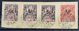 Inde (Colonie Française)  1903 N°20/23 Ob TB Cote 1460€ Signé Calves Et Scheller RARE - Gebruikt