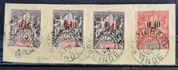 Inde (Colonie Française)  1903 N°20/23 Ob TB Cote 1460€ Signé Calves Et Scheller RARE - Usados