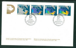 Société Des Postes PROCLAMATION Canada Post Corporation; Timbre Scott # 890-3 Stamps (8229) - Brieven En Documenten