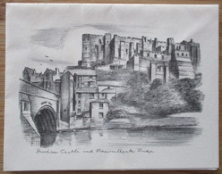 ENGLAND UK UNITED KINGDOM DURHAM CASTLE FRANWELLGATE BRIDGE BRITISH PC CP AK POSTCARD CARTOLINA PHOTO CARD - Reading