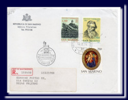 1974 San Marino Saint Marin FDC Ersttag 1er Jour Registered - Brieven En Documenten