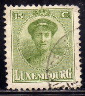 LUXEMBOURG LUSSEMBURGO 1921 1926 GRAND DUCHESS CHARLOTTE CENT. 15c  USED USATO OBLITERE' - 1921-27 Charlotte Frontansicht