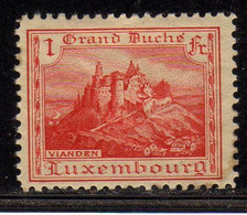 LUXEMBOURG LUSSEMBURGO 1921 1934 VIANDEN CASTLE 1fr  MLH - 1921-27 Charlotte Voorzijde