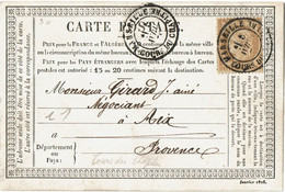 CTN77/3 - CPO  MARSEILLE COURS DU CHAPITRE / AIX 5/4/1876 - Cartes Précurseurs