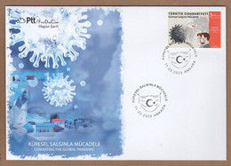 AC - TURKEY FDC - COMBATING THE GLOBAL PANDEMIC - COVID 19 MNH  ANKARA, 11 MARCH 2022 - FDC