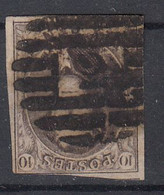 BELGIË - OBP - 1851 - Nr 6 (P 2 - ALOST) + Coba 10.00€ - Annulli A Barre: Riscossioni