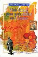 DÉPLIANT PRÉSENTATION 2 VOLETS NOUVEAU BILLET DE 100 FRANCS CEZANNE DOCUMENTATION BANQUE DE FRANCE Serbon63 - Fiktive & Specimen