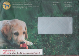 FRANCE  DESTINEO  Pseudo Entier  CHIENS GUIDES D' AVEUGLES Avec Lettre Retour En T - Pseudo-interi Di Produzione Privata