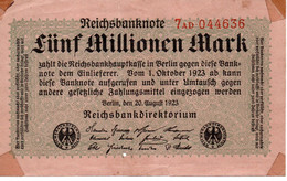 Germany 5 Millionen Marck 1923 Circulated - 5 Millionen Mark