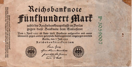 Germany 500 Mark 1922 Circulated - 500 Mark