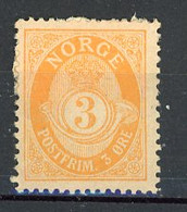 NOR - Yv. N° 48  Dent 14 1/2 X 13 1/2  *  3 Ore  Format 16x20 Cote 2,25  Euro BE R  2 Scans - Neufs