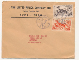 TOGO - Env En Tête "United Africa Company" LOME - 11/6/1957 - Affr 5F + 10F - Lettres & Documents