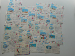 RUSSIE CCCP LOT DE 27 ANCIENNES  ENVELOPPES PAR AVION - Collections