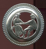 Silver Plated Brooch Ethnic Dancers - Other & Unclassified