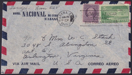 1917-H-401 CUBA REPUBLICA 1917 LUZ Y CABALLERO 1949 HOTEL NACIONAL COVER. - Lettres & Documents