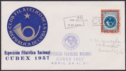 1957-H-138 CUBA REPUBLICA 1957 CUBEX STAMPS DAY 2 DIFFERENT CANCEL. - Cartas & Documentos