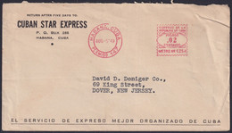 FM-130 CUBA REPUBLICA 1949 PITNEY BOWES FRANQUEO MECANICO PERMISO 147 CUBAN STAR EXPRESS. - Automatenmarken (Frama)