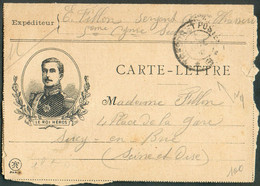 Carte-lettre (Effigie Roi Albert)(modèle RR)  Obl. Dc  TRESOR ET POSTES * 9 du 30 Septembre 1915 Vers St-Suey-en-Brie - - Otros & Sin Clasificación