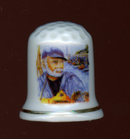 DÉ A COUDRE PORCELAINE BLANCHE - PORSPODER - 29 - FINISTERE - PECHEUR - Thimbles