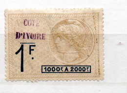 COTE D'IVOIRE 1F GRIS CLAIR LEGENDE 1000F A 2000F NEUF SANS CHARNIERE - Unused Stamps