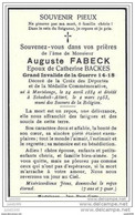 MARTELANGE ..-- Mr Auguste FABECK , époux De Mme Catherine BACKES . Né En 1884 . Décédé à SCHADECK En 1953 . - Martelange