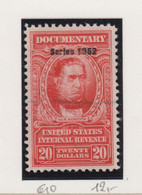 Verenigde Staten Scott Cataloog Fiskale Zegel S/Internal Revenues:serie 1952 RA610 - Revenues