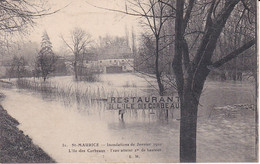 SAINT MAURICE INONDATIONS JANVIER 1910 L'ILE DES CORBEAUX ,RESTAURANT REF 74420 - Inondations