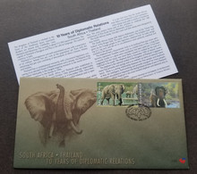 South Africa Thailand Joint Issue 10 Years Diplomatic 2003 Elephant (stamp FDC) - Covers & Documents